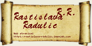 Rastislava Radulić vizit kartica